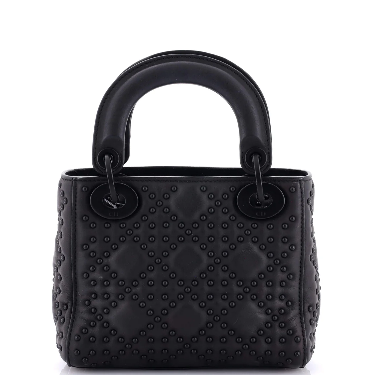 Ultra Matte Lady Dior Chain Bag Cannage Studded Lambskin Mini - Deep Luxury