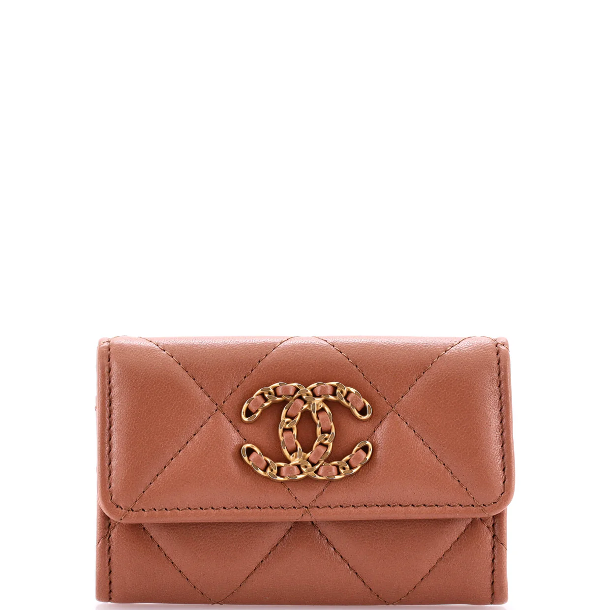 19 Flap Card Case Quilted Leather - Deep Luxury