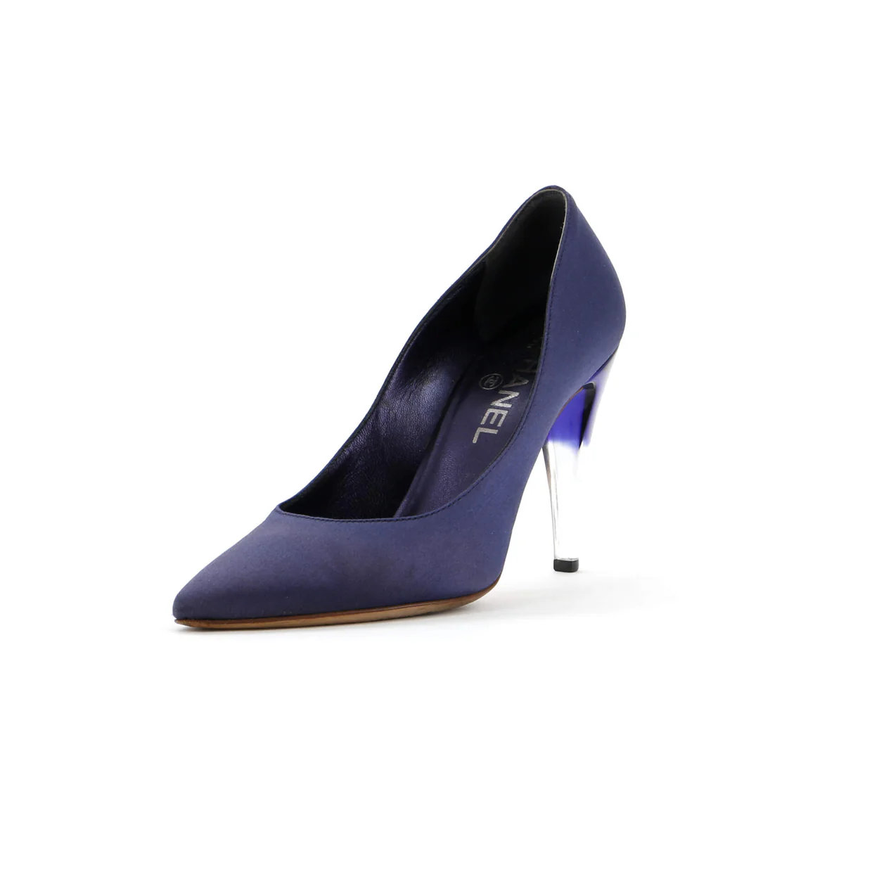 Women's Pointed Toe Pumps Satin and Lucite - Deep Luxury