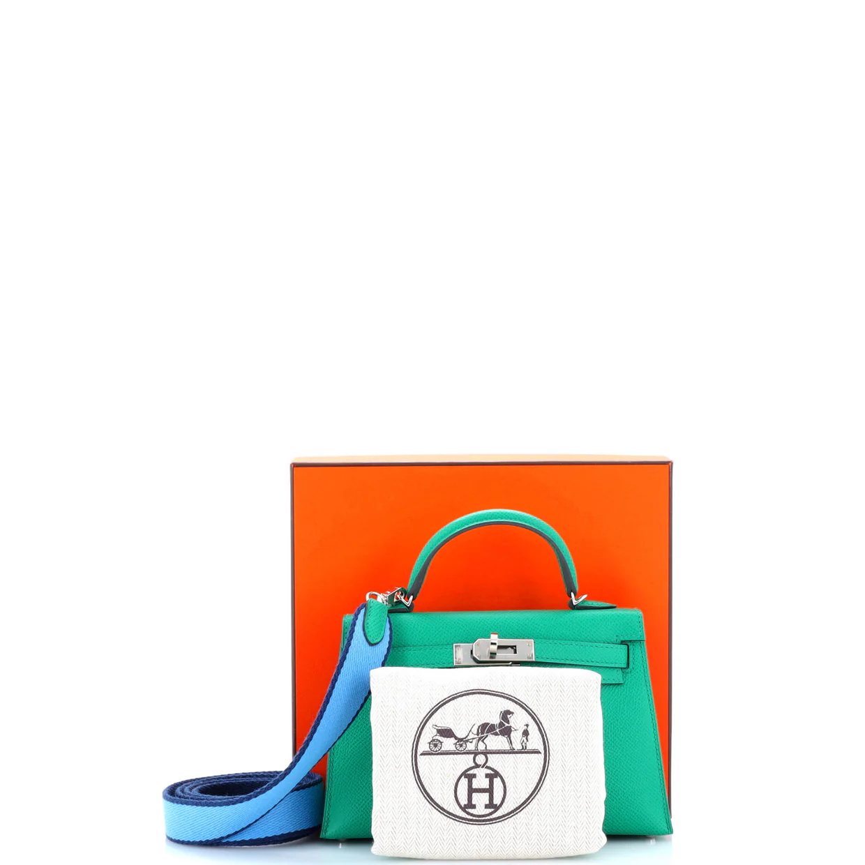 Kelly Mini II Amazone Handbag Green Epsom with Palladium Hardware 20 - Deep Luxury