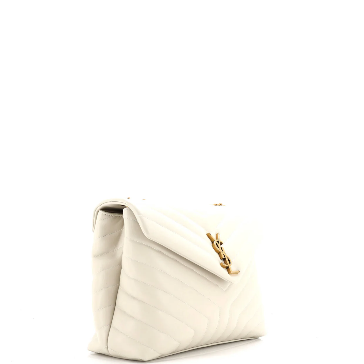 Loulou Shoulder Bag Matelasse Chevron Leather Medium - Deep Luxury