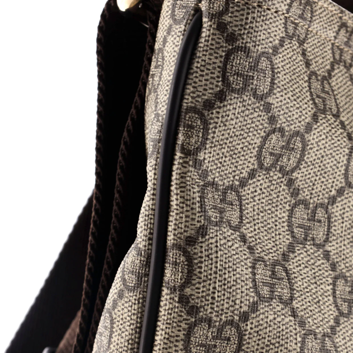 Zip Top Messenger Bag GG Coated Canvas Large - Deep Luxury