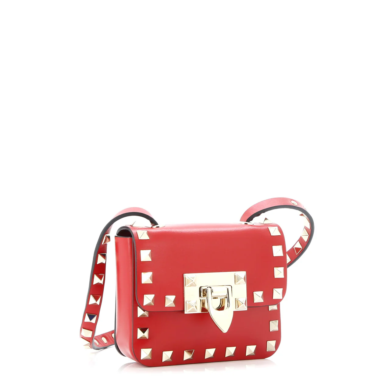 Rockstud Flip Lock Flap Bag Leather Super Mini - Deep Luxury
