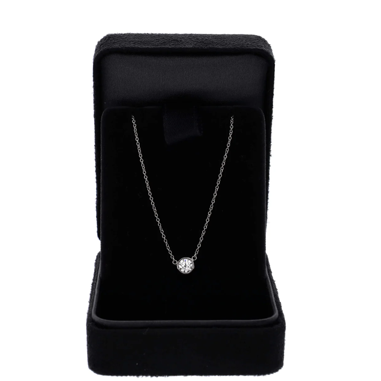 Elsa Peretti Diamonds By The Yard Pendant Necklace Platinum with Diamond 0.30-0.39CT - Deep Luxury