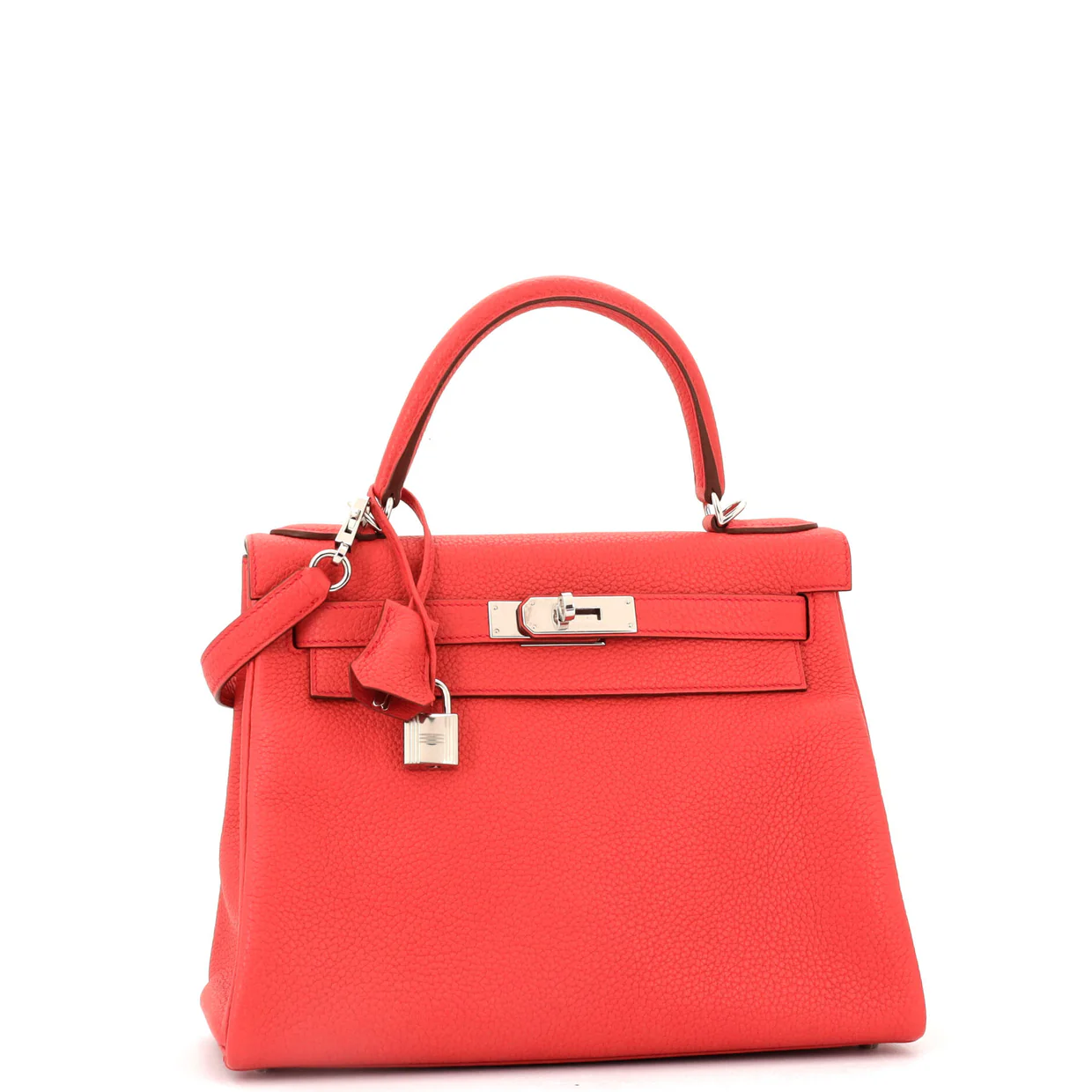 Kelly Handbag Bougainvillier Togo with Palladium Hardware 28 - Deep Luxury