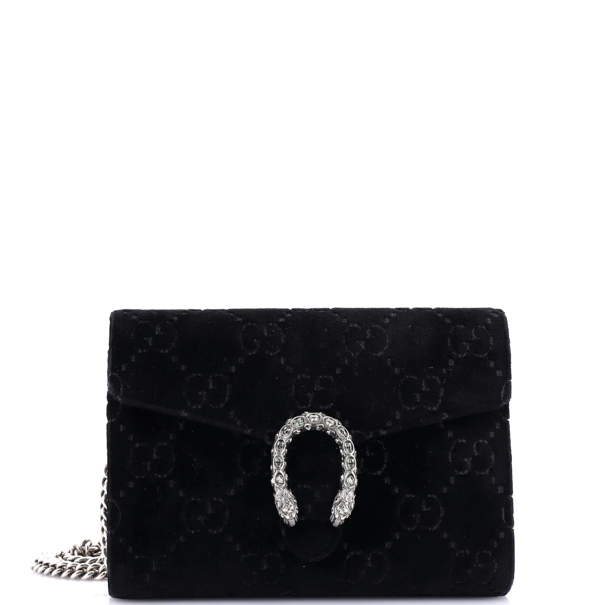 Dionysus Chain Wallet GG Velvet Small - Deep Luxury