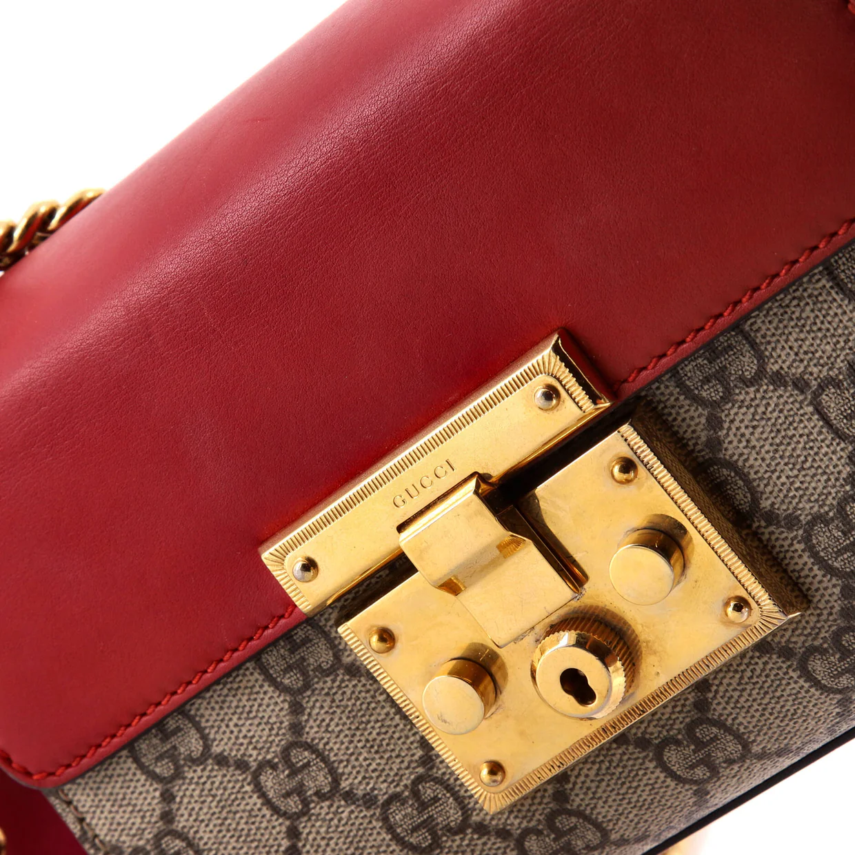 Padlock Shoulder Bag GG Coated Canvas and Leather Small - Deep Luxury