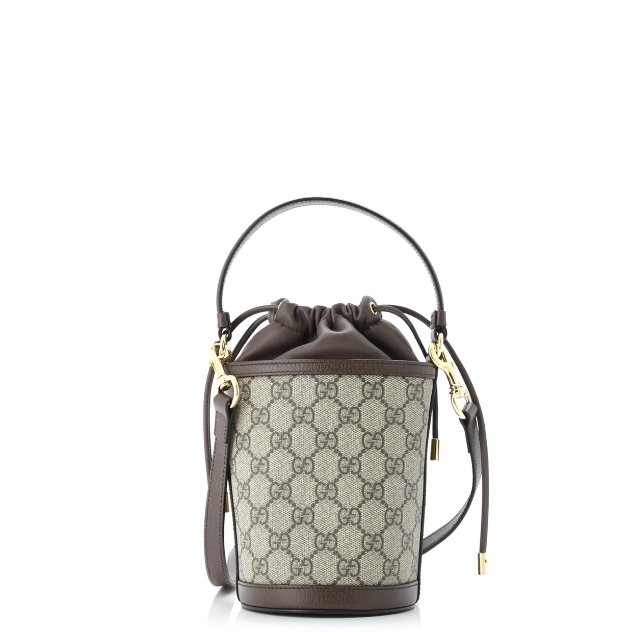 Ophidia Top Handle Bucket Bag GG Coated Canvas with Leather Mini - Deep Luxury