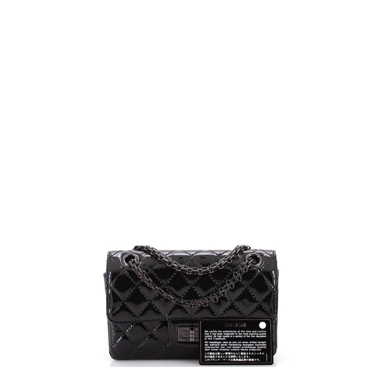 So Black Reissue 2.55 Flap Bag Quilted Patent Mini - Deep Luxury