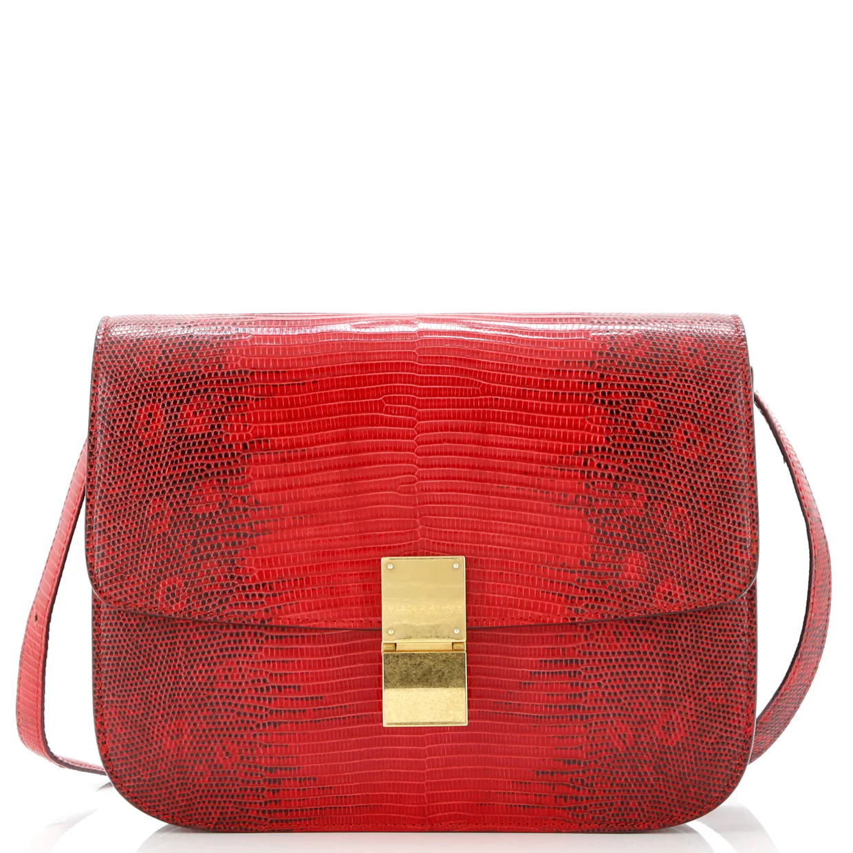 Classic Box Bag Lizard Medium - Deep Luxury