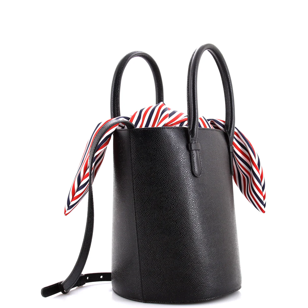 Knot Bucket Bag Leather with Fabric - Deep Luxury