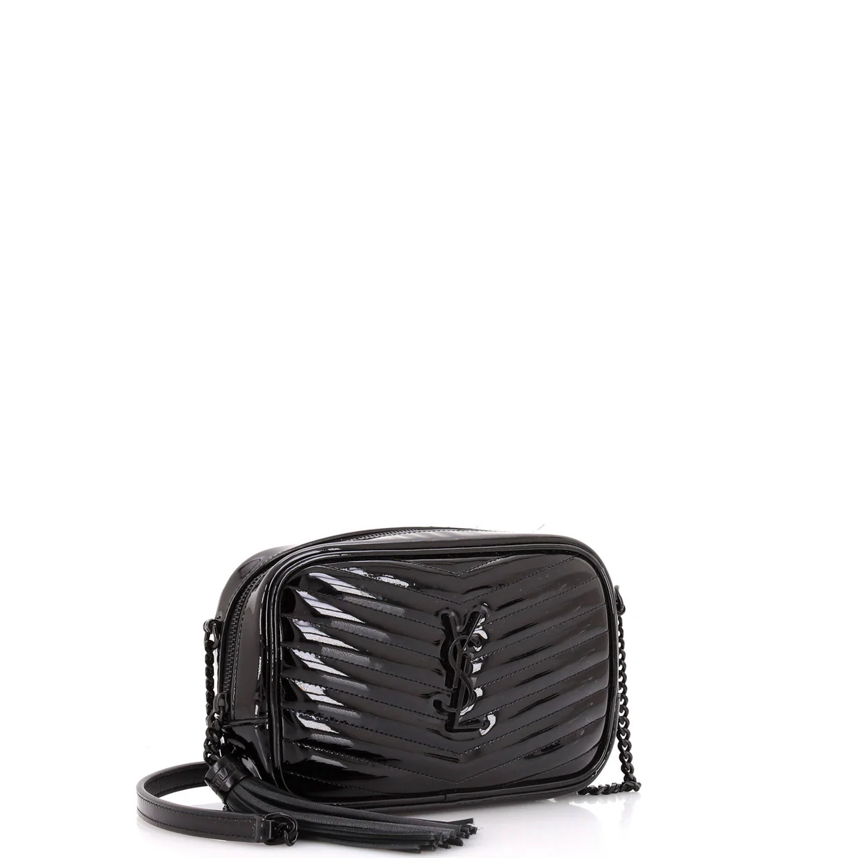 Lou Camera Bag Matelasse Chevron Patent Mini - Deep Luxury