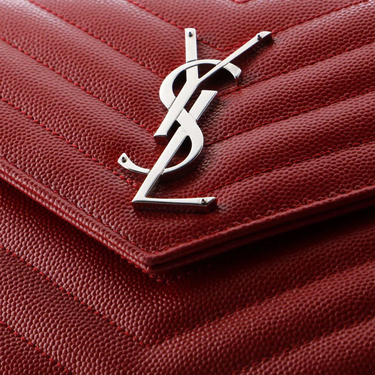 Classic Monogram Wallet on Chain Matelasse Chevron Leather Medium - Deep Luxury