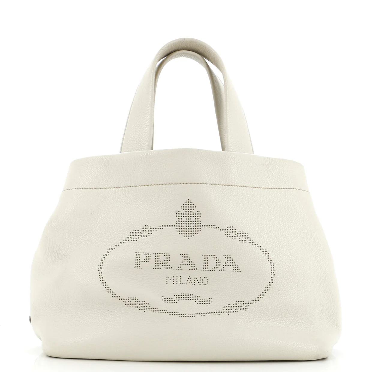 Logo Tote Perforated Leather Medium - Deep Luxury