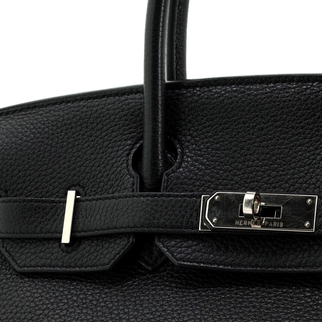 Birkin Handbag Noir Togo with Palladium Hardware 30 - Deep Luxury