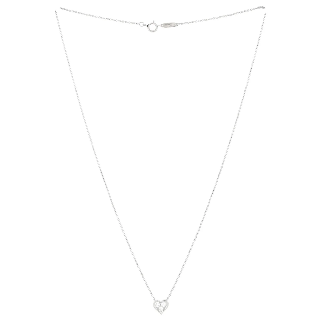 Heart 3 Diamond Pendant Necklace Platinum with Diamonds - Deep Luxury