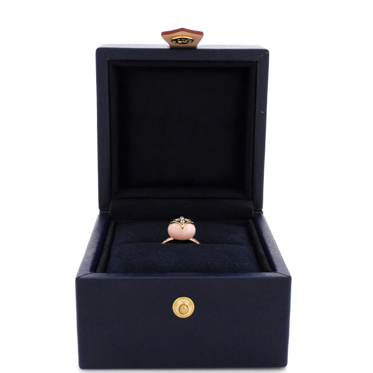 B Blossom Ring 18K Rose Gold and 18K White Gold with Pink Opal and Diamonds - Deep Luxury