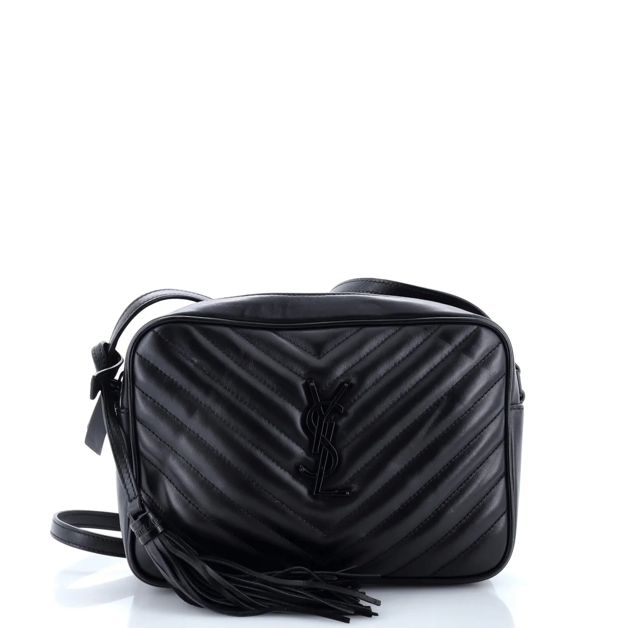 Lou Camera Bag Matelasse Chevron Patent Small - Deep Luxury