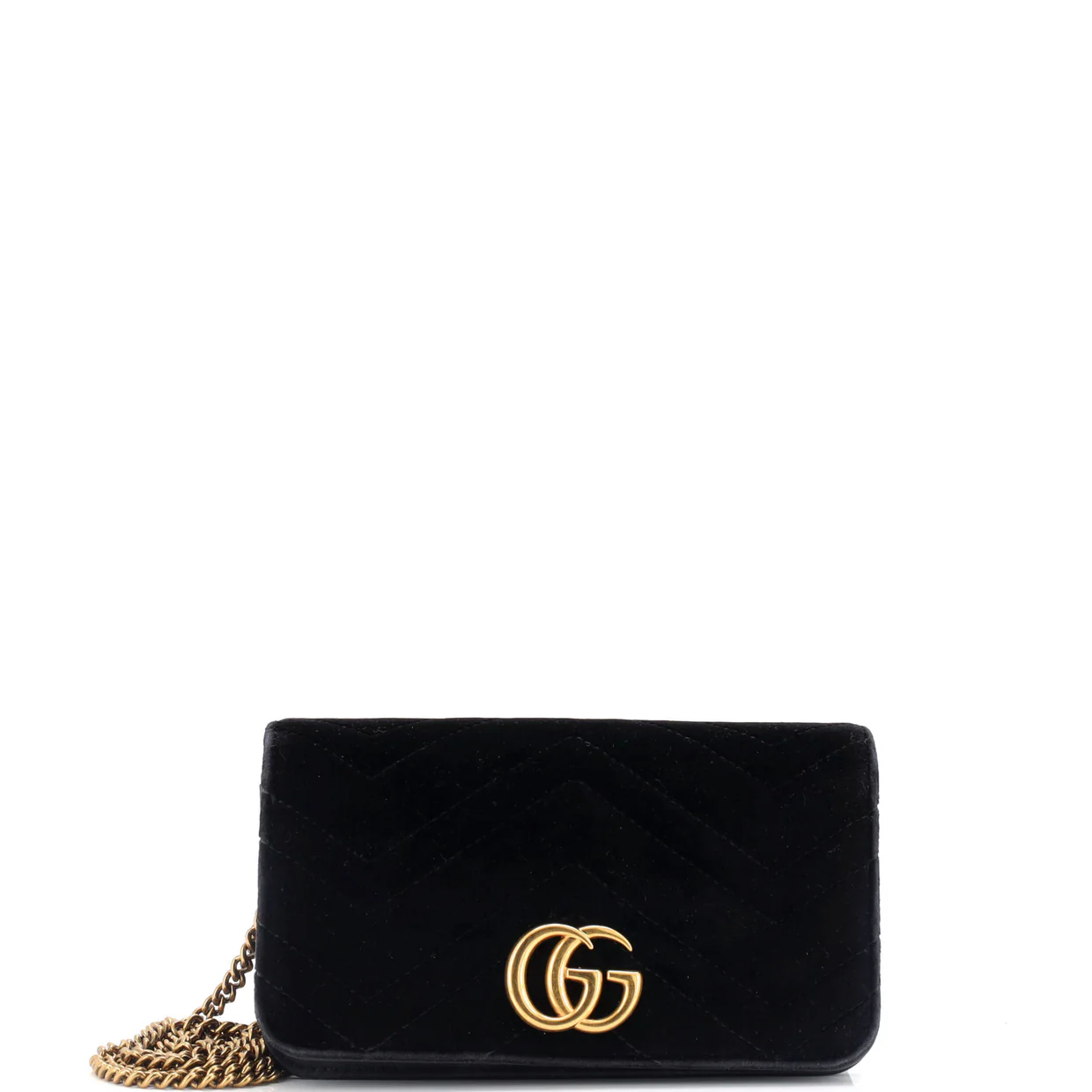 GG Marmont Chain Flap Bag Matelasse Velvet Mini - Deep Luxury
