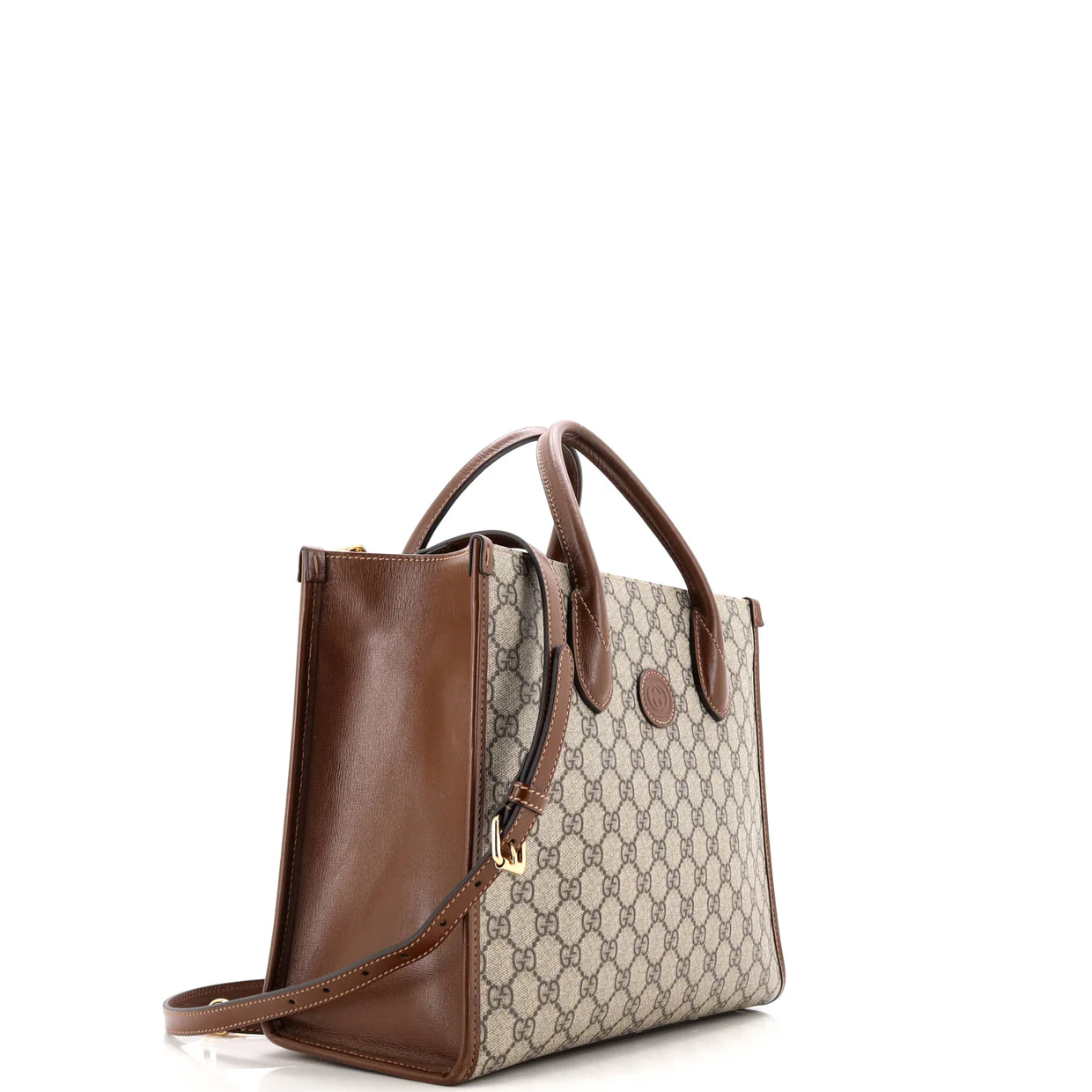 Structured Top Handle Open Tote GG Coated Canvas Small - Deep Luxury