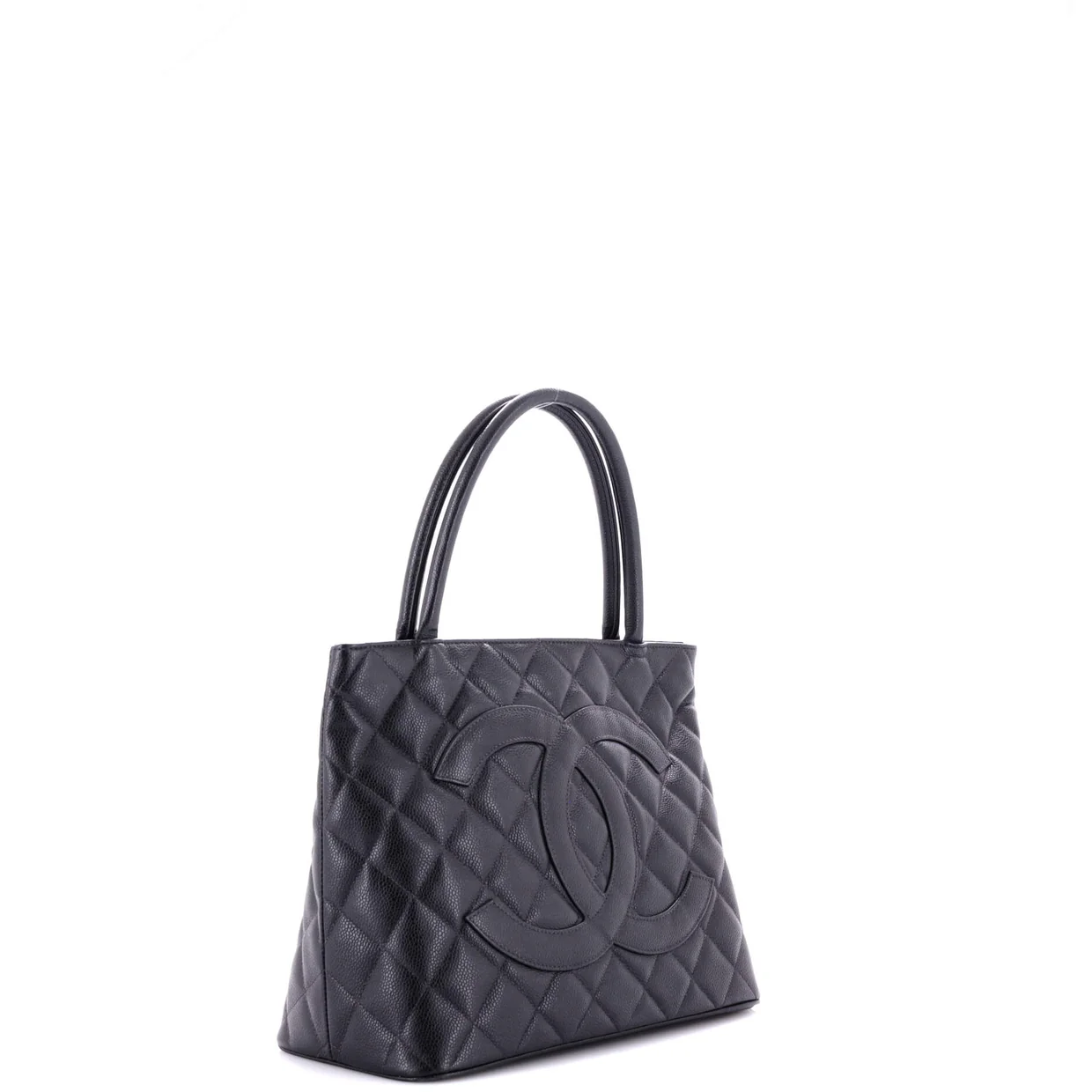 Medallion Tote Quilted Caviar - Deep Luxury