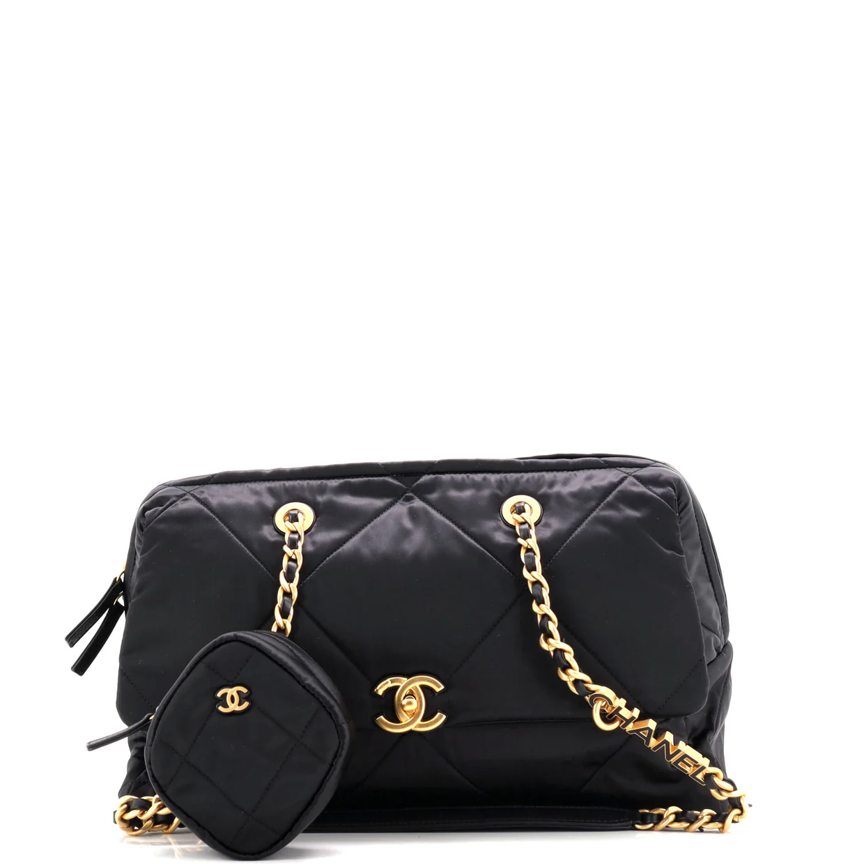 Bowling Tote Bag Quilted Satin Large - Deep Luxury