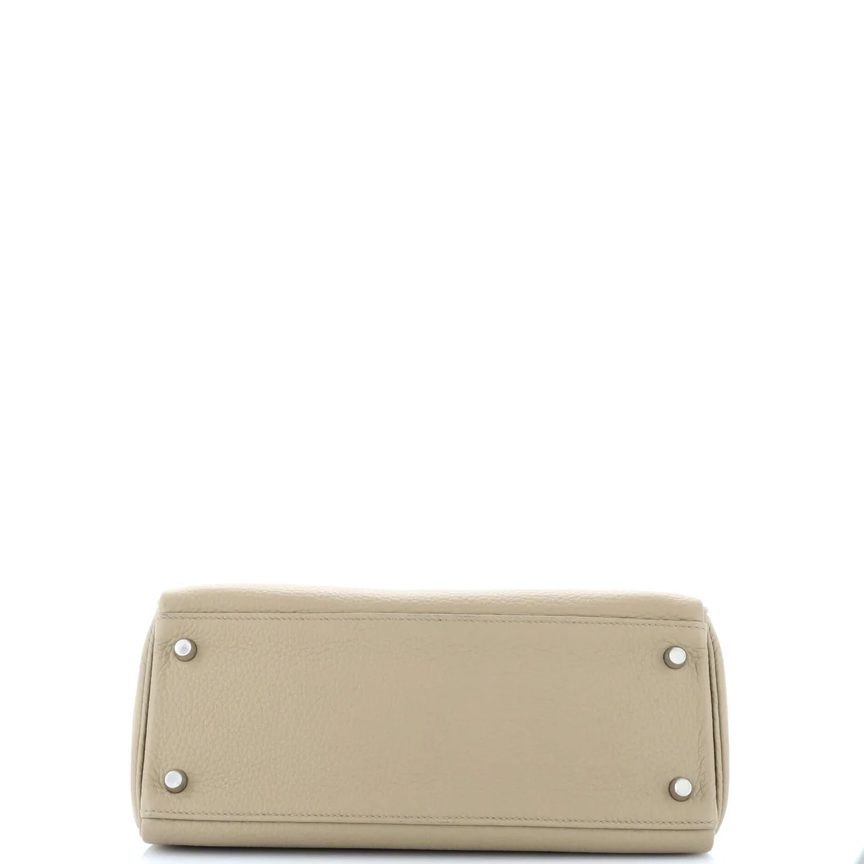 Kelly Handbag Beige Marfa Clemence with Palladium Hardware 28 - Deep Luxury