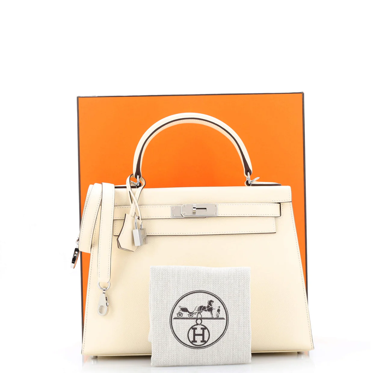 Kelly Handbag Light Epsom with Palladium Hardware 28 - Deep Luxury