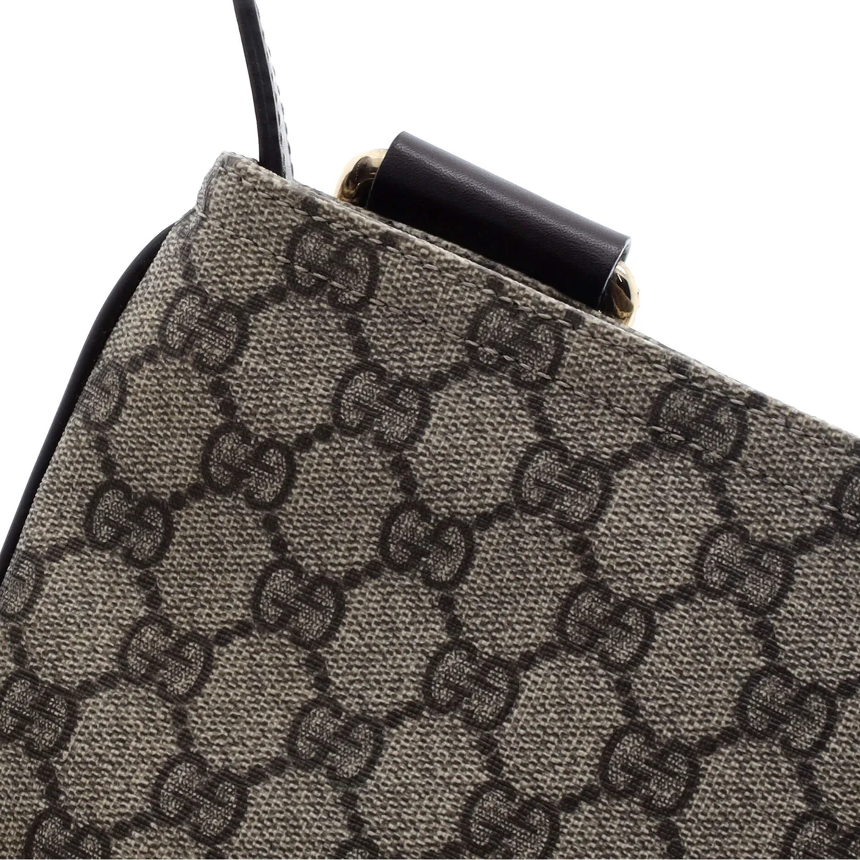 Zip Top Messenger Bag GG Coated Canvas Large - Deep Luxury