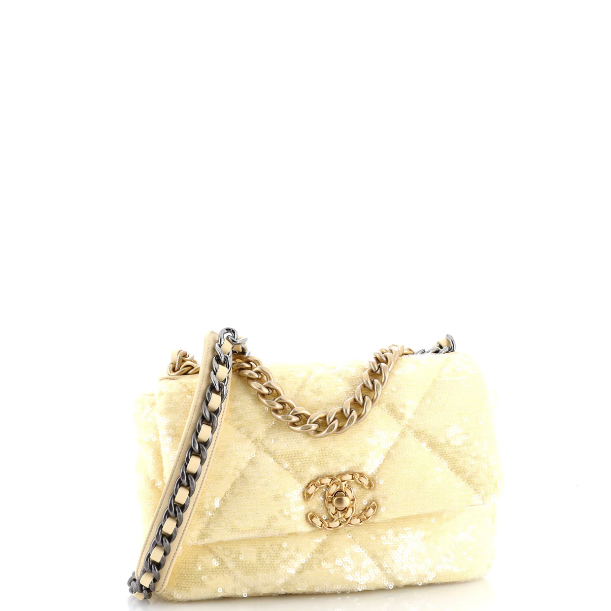 19 Flap Bag Quilted Sequins Medium - Deep Luxury