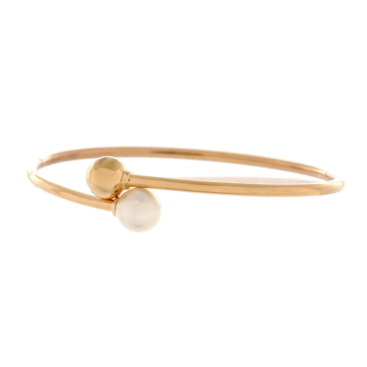 HardWear Ball Bypass Bracelet 18K Rose Gold and Pearl 8mm - Deep Luxury