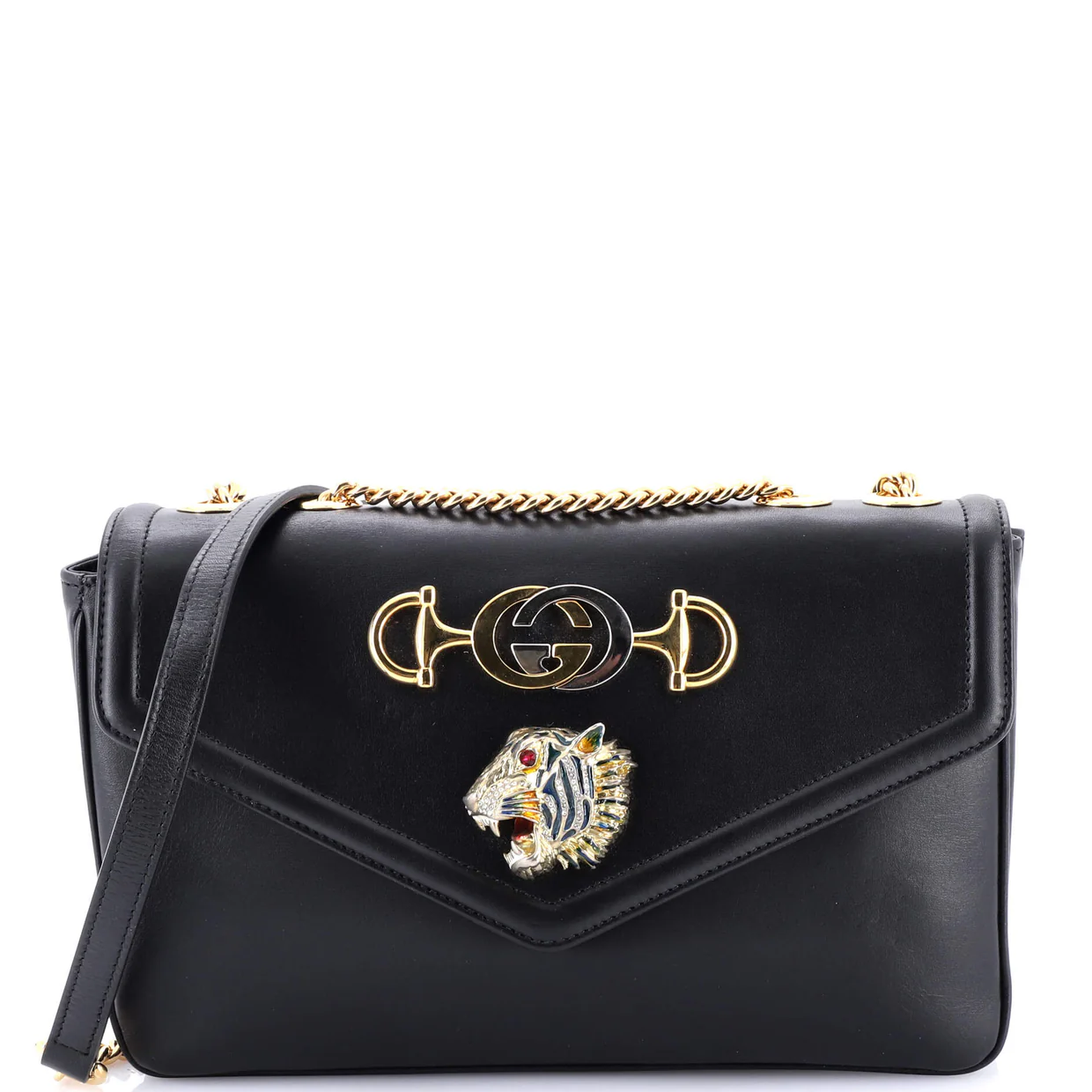 Rajah Chain Shoulder Bag Leather Medium - Deep Luxury