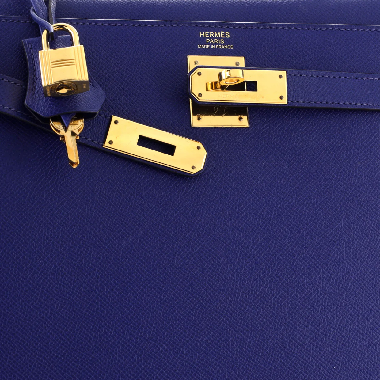 Kelly Handbag Bleu Electrique Epsom with Gold Hardware 32 - Deep Luxury