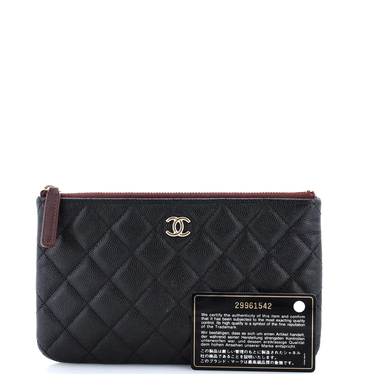 O Case Clutch Quilted Caviar Small - Deep Luxury