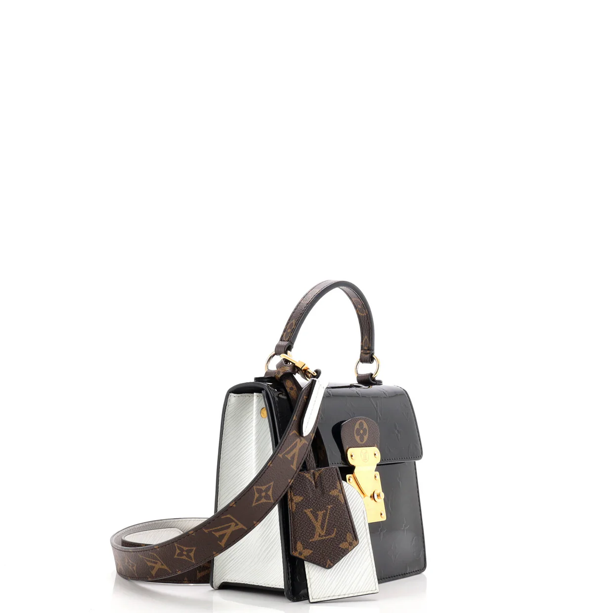 Spring Street NM Handbag Monogram Vernis with Monogram Canvas and Epi Leather - Deep Luxury