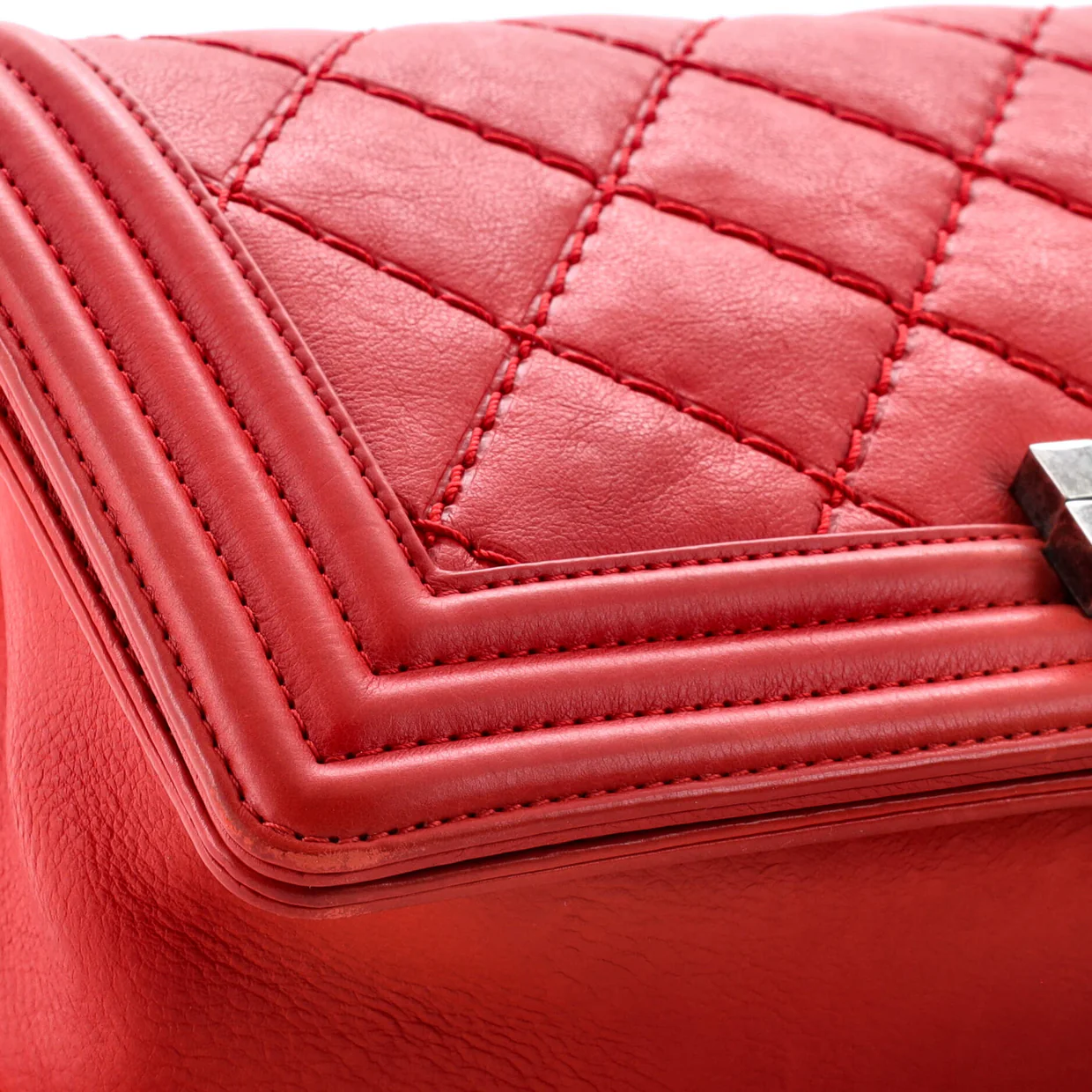 Stitch Boy Flap Bag Quilted Calfskin Old Medium - Deep Luxury