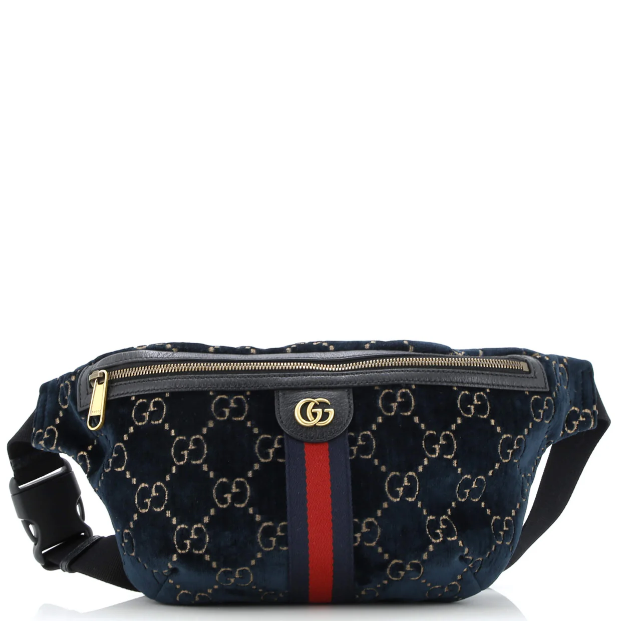 Ophidia Zip Belt Bag GG Velvet - Deep Luxury