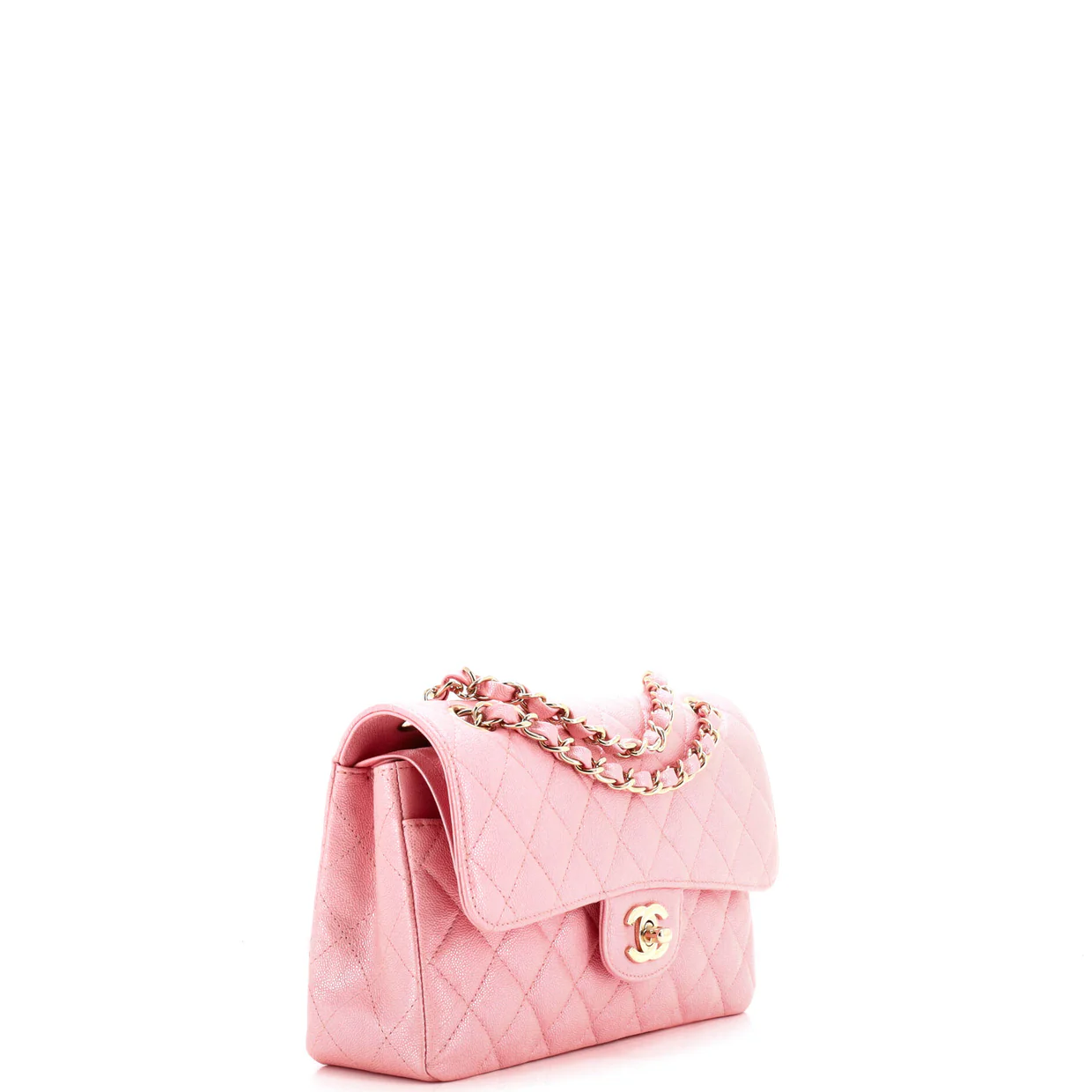 Classic Double Flap Bag Quilted Iridescent Caviar Small - Deep Luxury