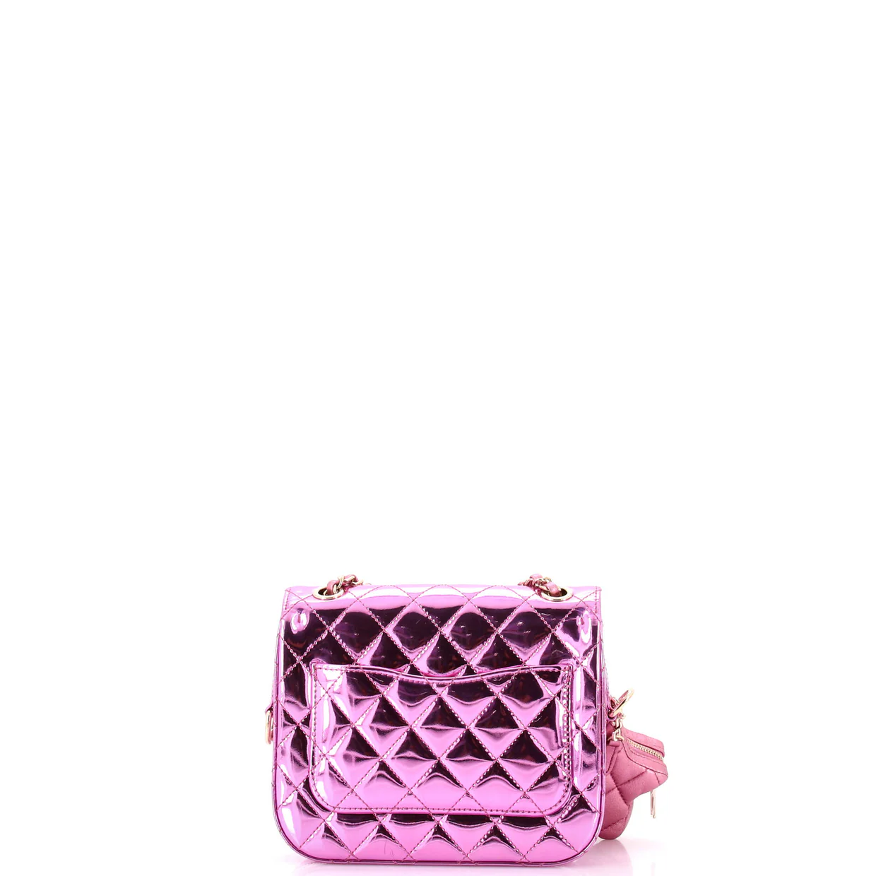 Classic Single Flap Bag with Star Coin Purse Quilted Metallic Leather Mini - Deep Luxury