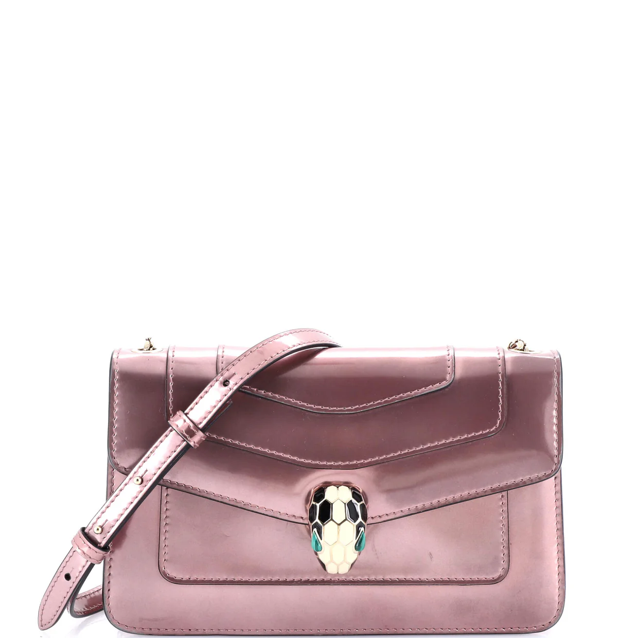 Serpenti Forever Shoulder Bag Metallic Leather Small - Deep Luxury