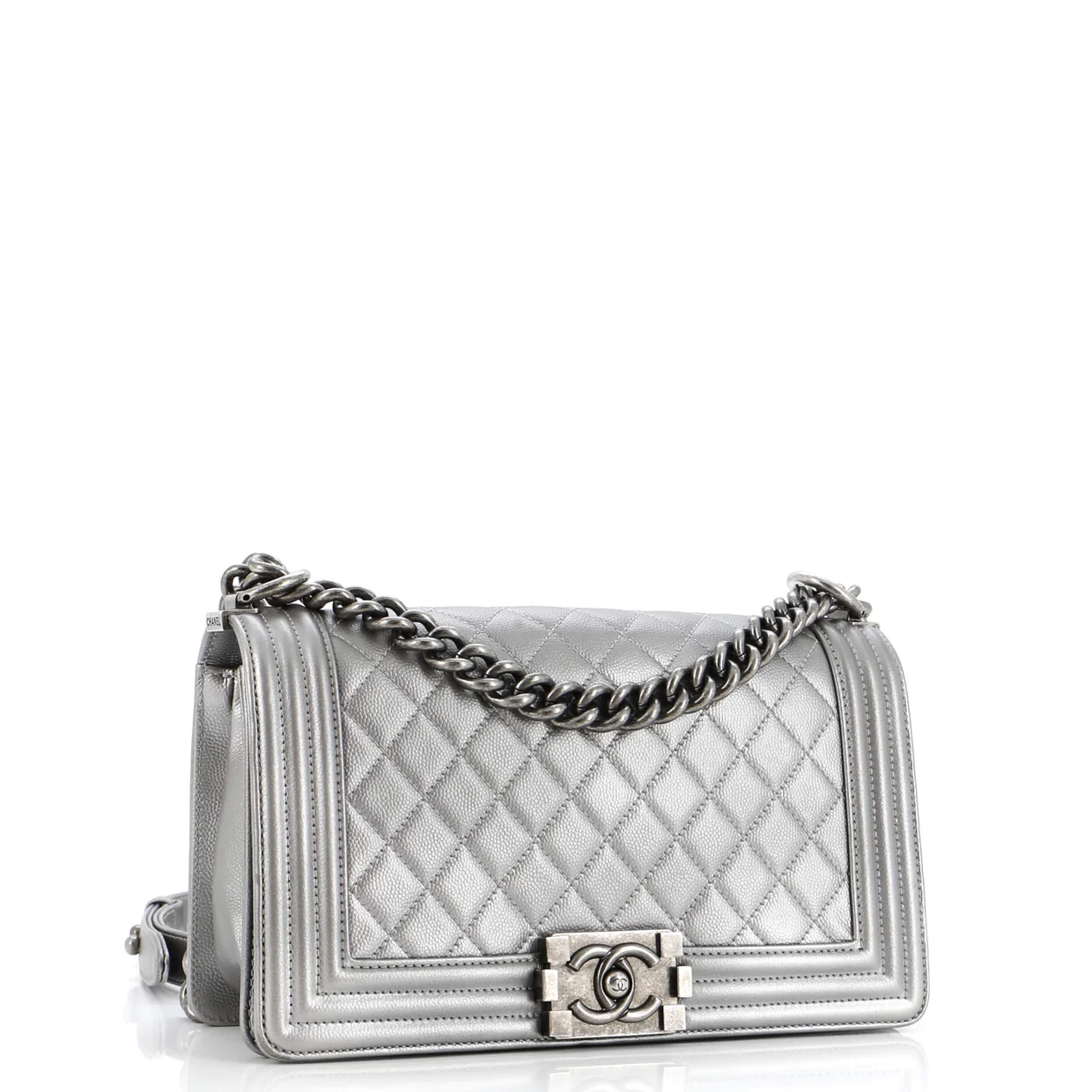 Boy Flap Bag Quilted Caviar Old Medium - Deep Luxury