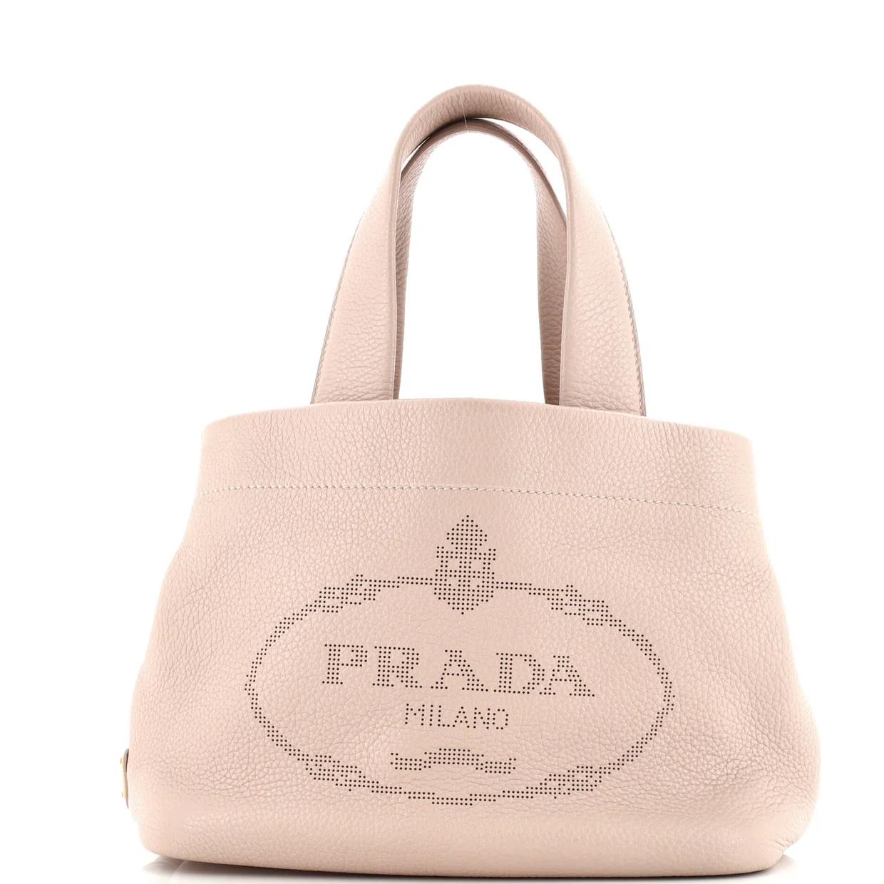 Logo Tote Bag Perforated Leather Small - Deep Luxury