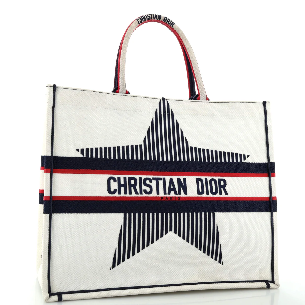 Dioralps Book Tote Embroidered Canvas Large - Deep Luxury