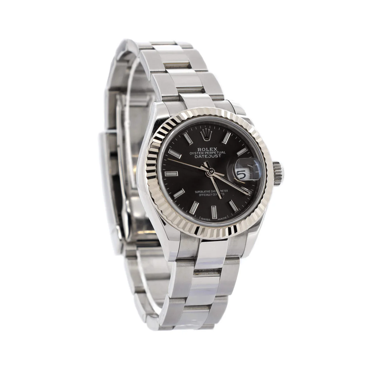 Oyster Perpetual Datejust Dark Grey Automatic Watch Stainless Steel and White Gold 28 - Deep Luxury
