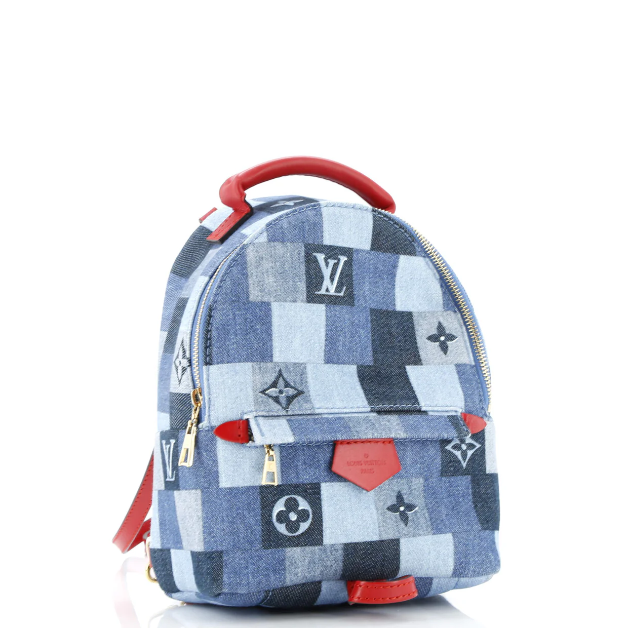 Palm Springs Backpack Damier and Monogram Patchwork Denim Mini - Deep Luxury