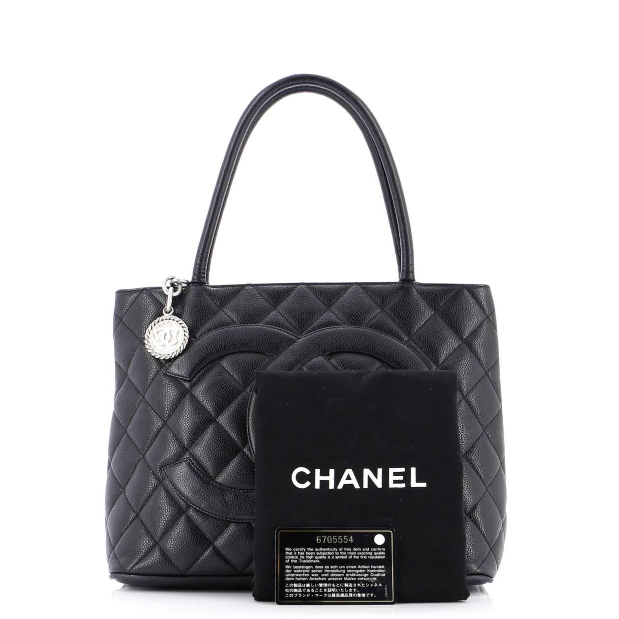 Medallion Tote Quilted Caviar - Deep Luxury
