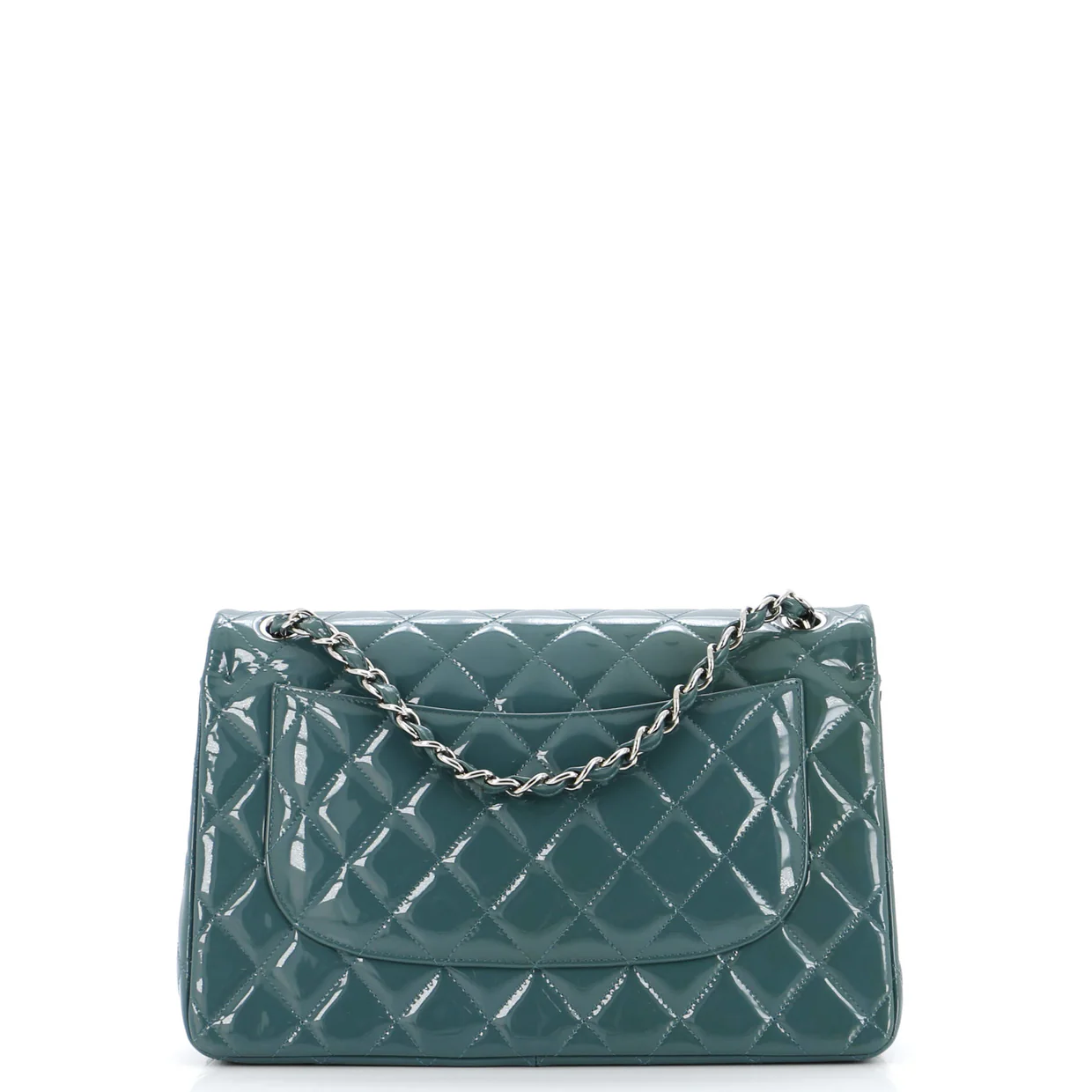 Classic Double Flap Bag Quilted Patent Jumbo - Deep Luxury