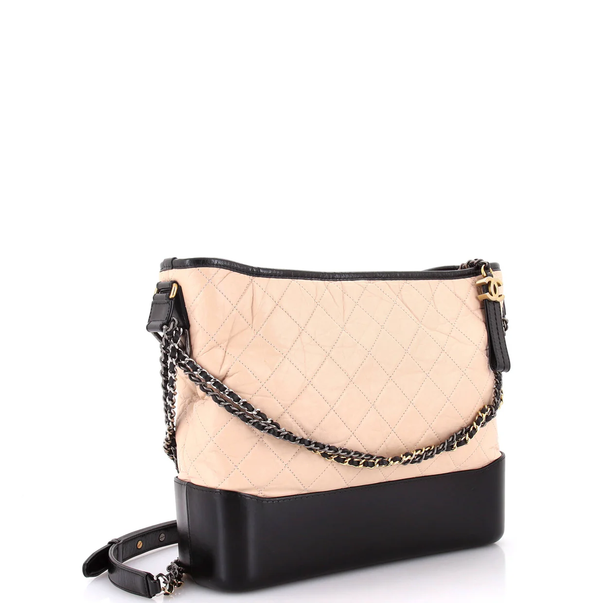 Bicolor Gabrielle Hobo Quilted Aged Calfskin Large - Deep Luxury