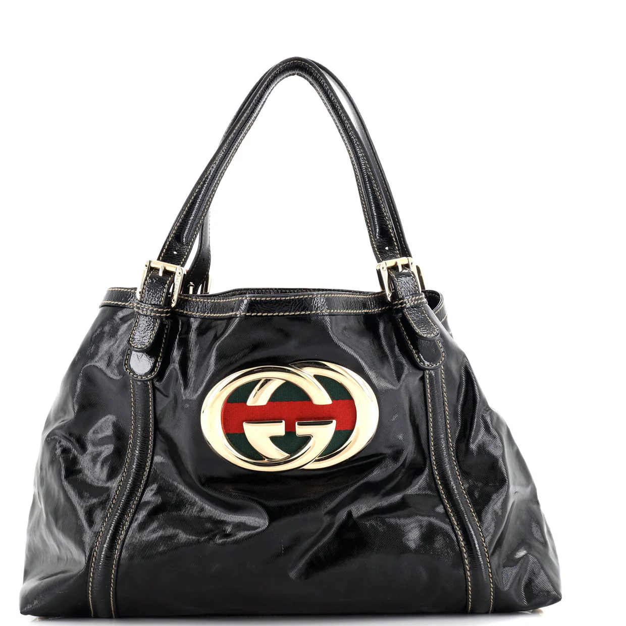 Britt Web Tote Dialux Coated Canvas Medium - Deep Luxury