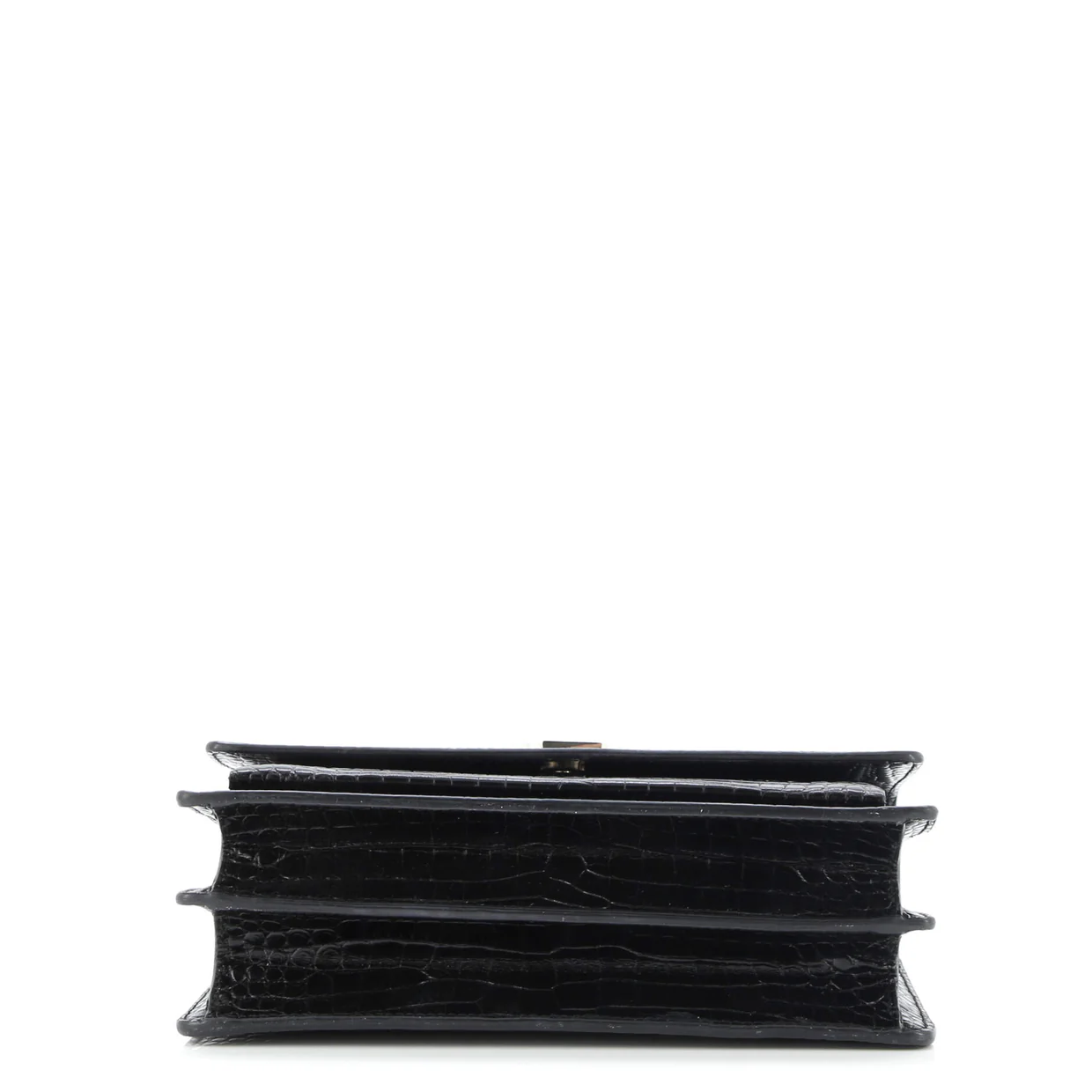 Sunset Crossbody Bag Crocodile Embossed Leather Medium - Deep Luxury